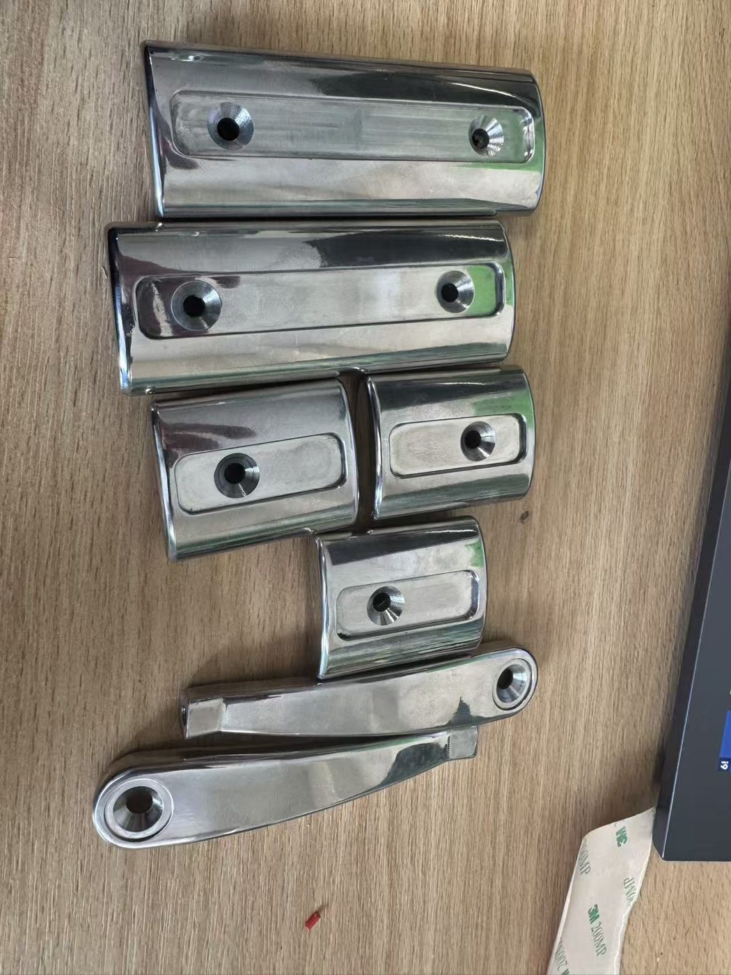 Mirror-polished stainless handles & levers — marine finish